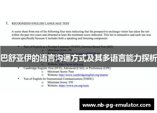 巴舒亚伊的语言沟通方式及其多语言能力探析